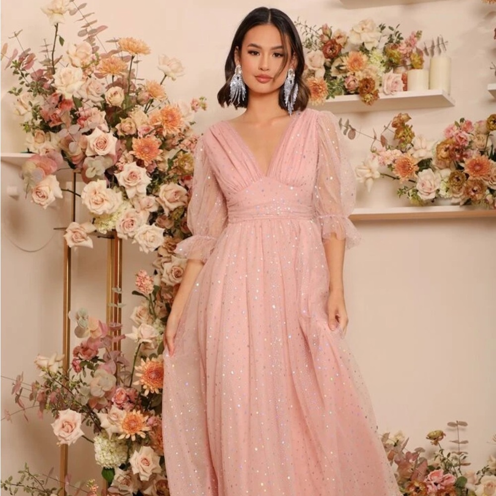Shein Blush Pink Sparkle Gown/ Glenda Costume/ princess dress birthday dress